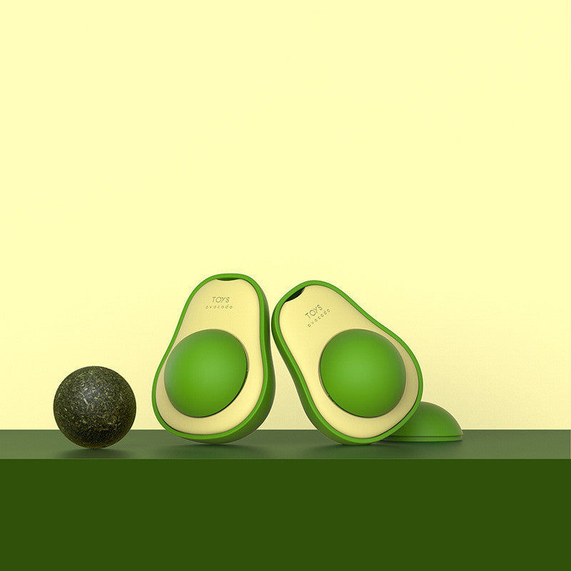 360° Rotating Avocado Catnip Mint Ball – Self-Healing Interactive Dental & Stress Relief Toy for Cats
