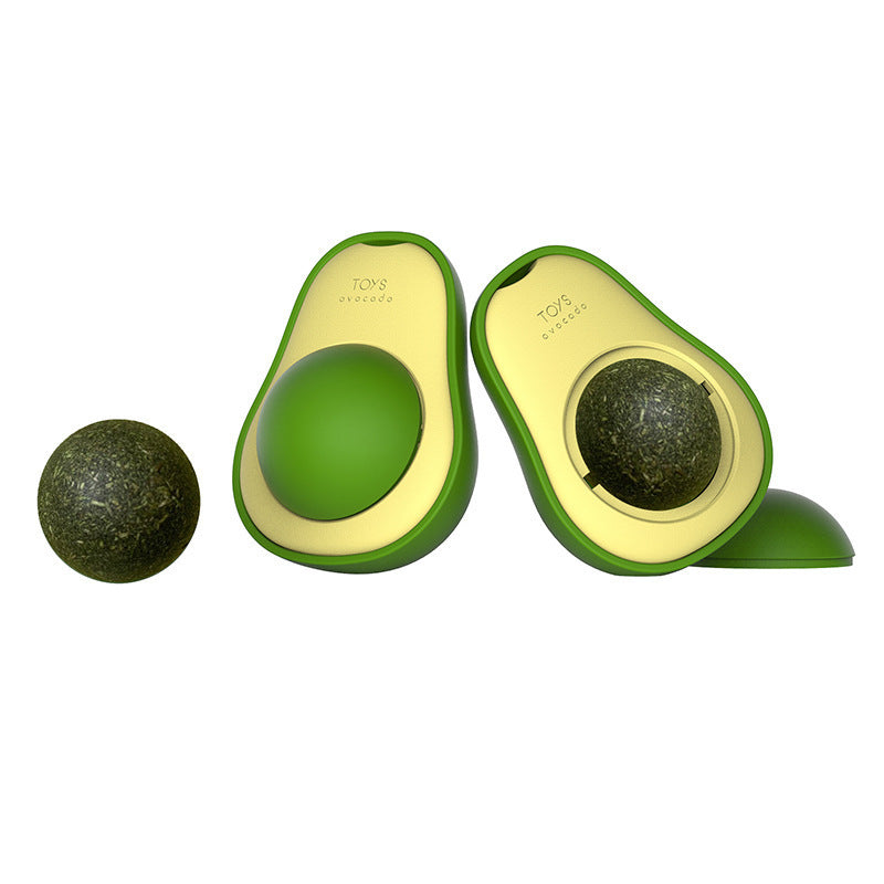 360° Rotating Avocado Catnip Mint Ball – Self-Healing Interactive Dental & Stress Relief Toy for Cats