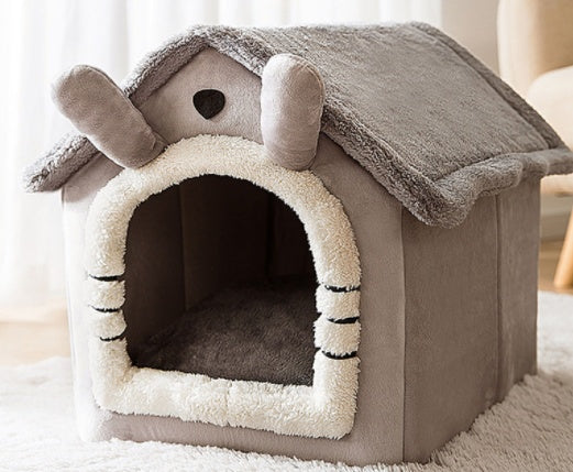 Foldable Pet House – Warm Dog & Cat Bed, Removable Nest, Enclosed Cave Sofa for Winter