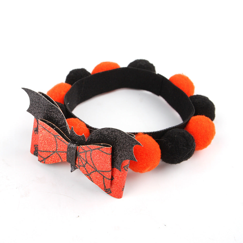 Pumpkin Pet Collar – Halloween Fur Ball Accessory for Cats & Dogs