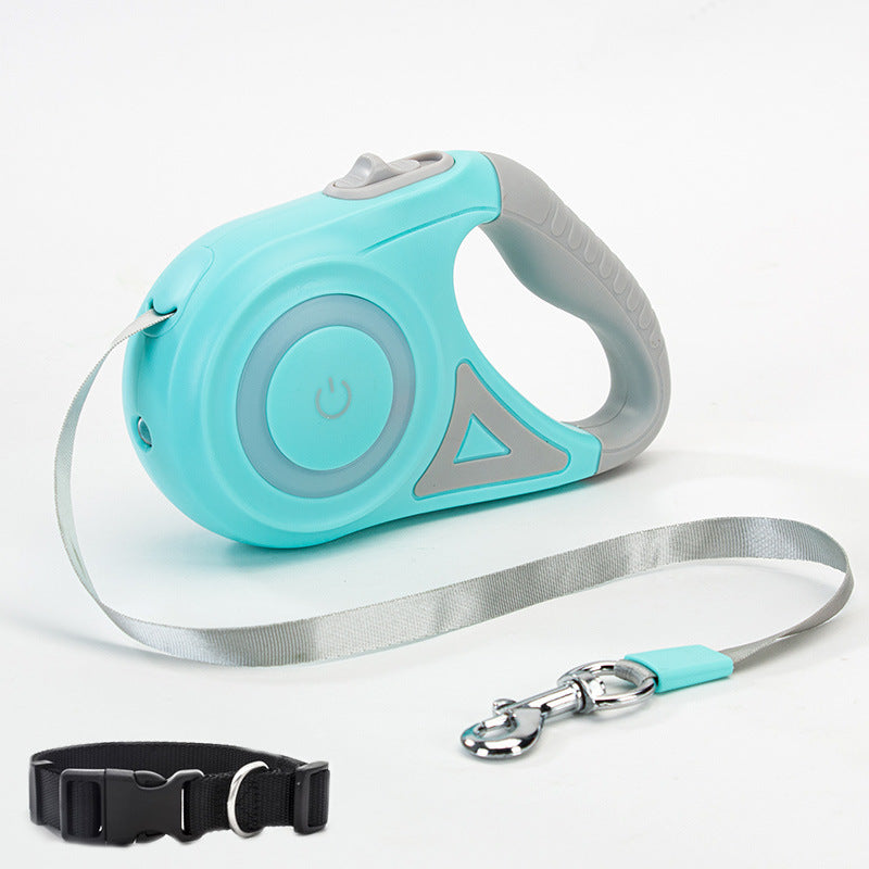 Retractable Dog Leash with Collar & LED Spotlight – Automatic Pet Traction Rope for Small & Medium Dogs