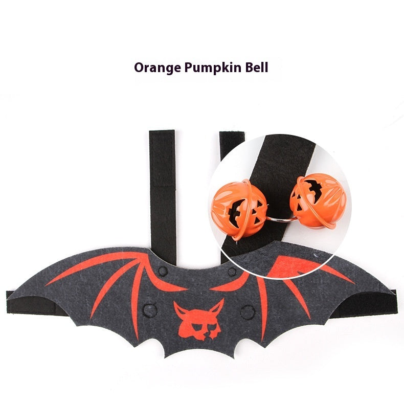 Halloween Pet Batwing Costume – Pumpkin & Ghost Bat Wings with Bell Options