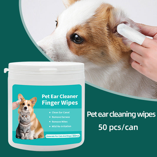 Disposable Pet Cleaning Wipes – Teeth & Ear Care Fingertip Pads for Dogs & Cats