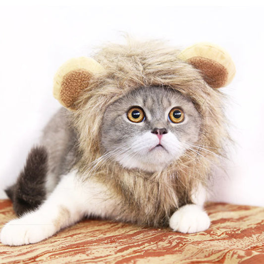 Lion Mane Pet Hat – Funny Halloween Costume for Cats & Small Dogs