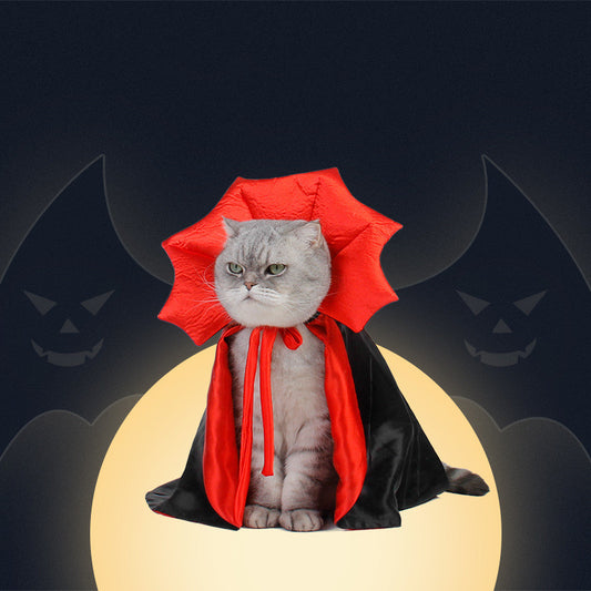 Halloween Vampire Cape for Pets – Dracula King Costume for Dogs & Cats