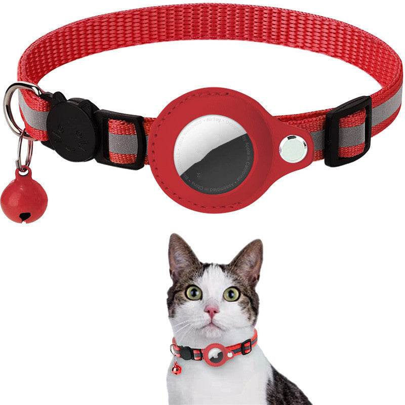 Reflective Waterproof Nylon AirTag Collar for Dogs & Cats – Breakaway Safety Buckle & Built-In Apple AirTag Holder