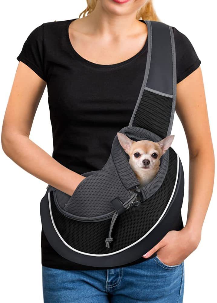 Hands-Free Crossbody Pet Carrier Bag – Stylish Outdoor Sling for Small Dogs & Cats