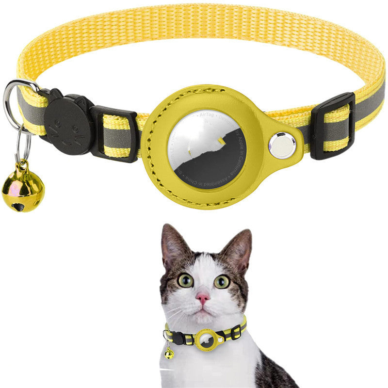 Reflective Waterproof Nylon AirTag Collar for Dogs & Cats – Breakaway Safety Buckle & Built-In Apple AirTag Holder