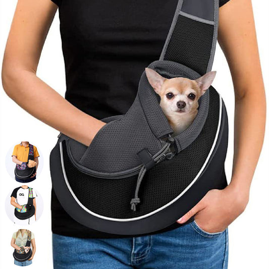 Hands-Free Crossbody Pet Carrier Bag – Stylish Outdoor Sling for Small Dogs & Cats