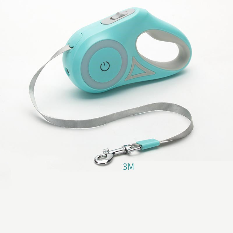 Retractable Dog Leash with Collar & LED Spotlight – Automatic Pet Traction Rope for Small & Medium Dogs