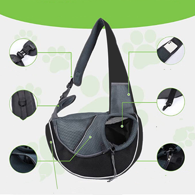 Hands-Free Crossbody Pet Carrier Bag – Stylish Outdoor Sling for Small Dogs & Cats