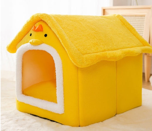 Foldable Pet House – Warm Dog & Cat Bed, Removable Nest, Enclosed Cave Sofa for Winter