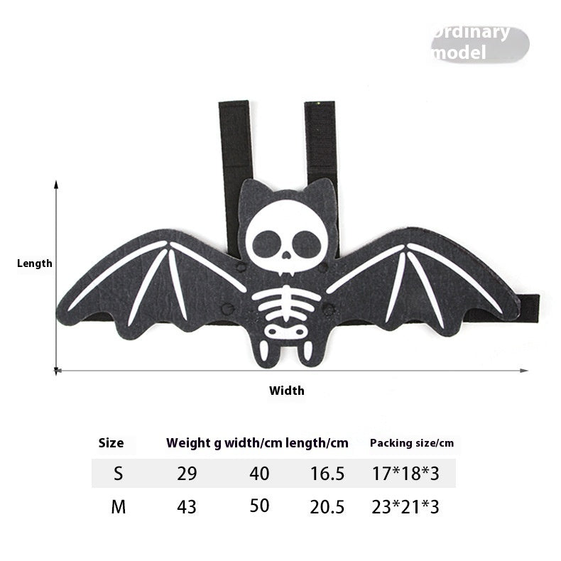 Halloween Pet Batwing Costume – Pumpkin & Ghost Bat Wings with Bell Options