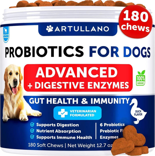 Dog Probiotics – 180 Chews for Gut Health, Immunity & Allergy Support