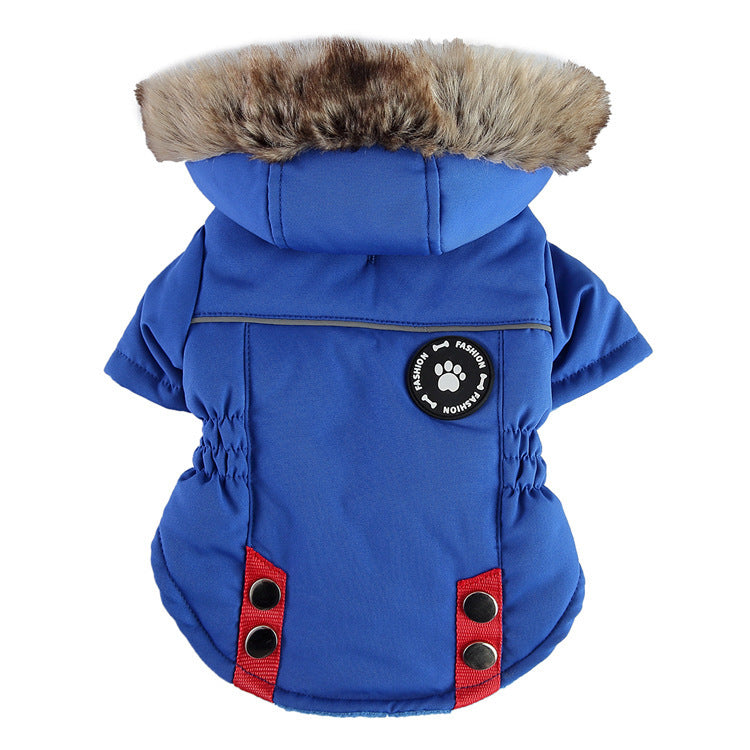 Zippered Cotton Winter Jacket for Dogs & Cats – Soft, Warm Pet Coat with Harness Compatibility