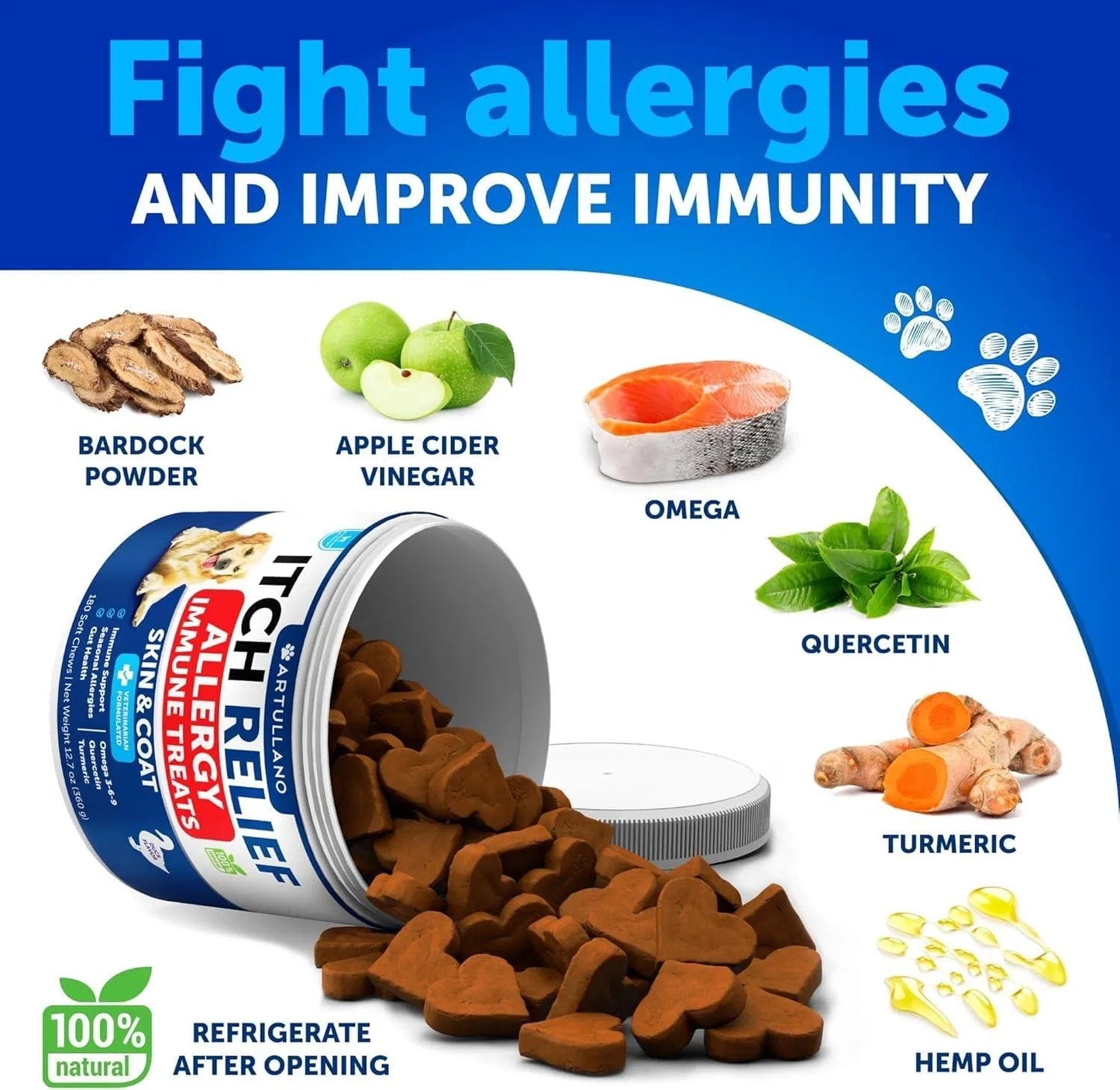 Dog Probiotics – 180 Chews for Gut Health, Immunity & Allergy Support