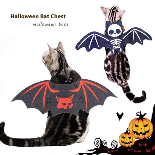 Halloween Pet Batwing Costume – Pumpkin & Ghost Bat Wings with Bell Options