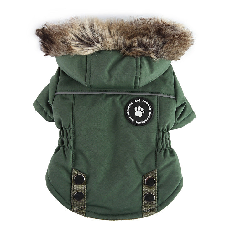 Zippered Cotton Winter Jacket for Dogs & Cats – Soft, Warm Pet Coat with Harness Compatibility