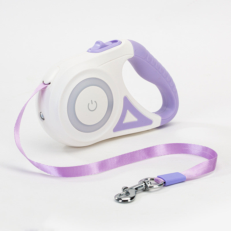 Retractable Dog Leash with Collar & LED Spotlight – Automatic Pet Traction Rope for Small & Medium Dogs