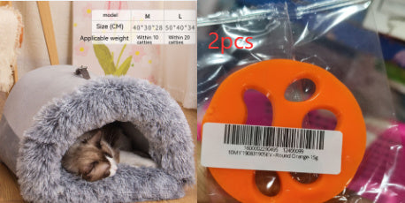 Portable Pet Nest – Warm Autumn & Winter Dog and Cat Bed, Moisture-Proof Long Fur Cat Nest