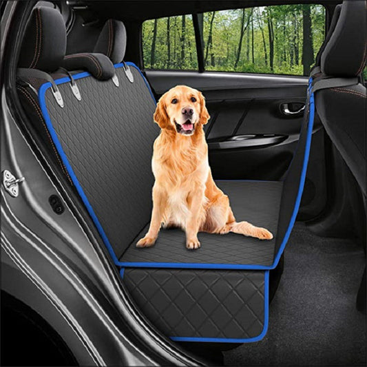 3-in-1 Waterproof Dog Car Hammock – Rear Seat Protector with Mesh Window, Zippered Pocket & Non-Slip Design