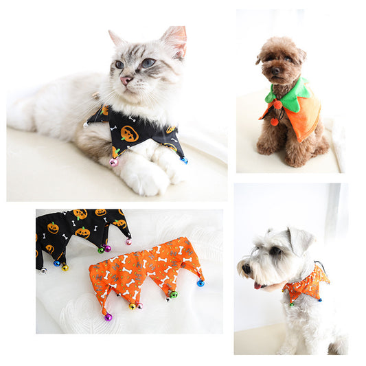 Pumpkin Cloak & Bat Wings Pet Costume – Scary Halloween Outfit for Cats & Dogs