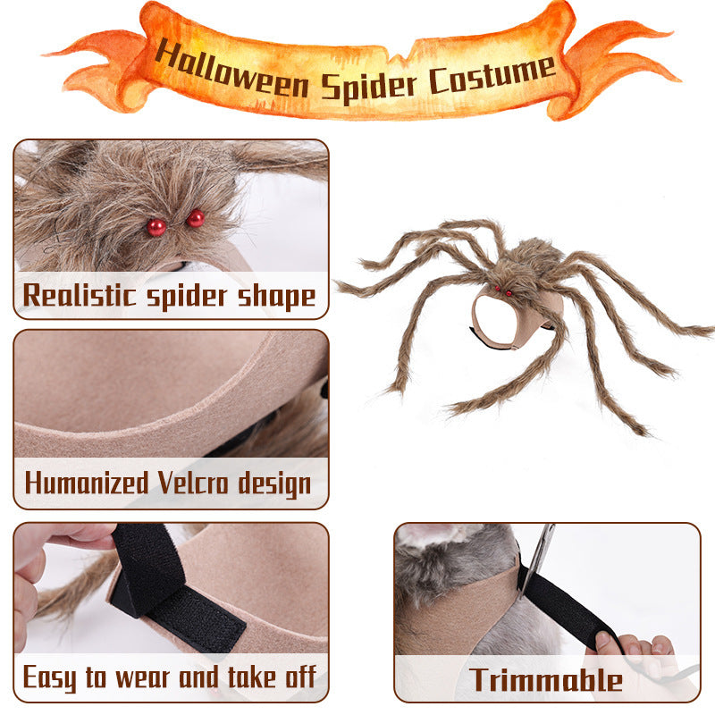 Halloween Spider Pet Costume – Big Scary Outfit for Dogs & Cats