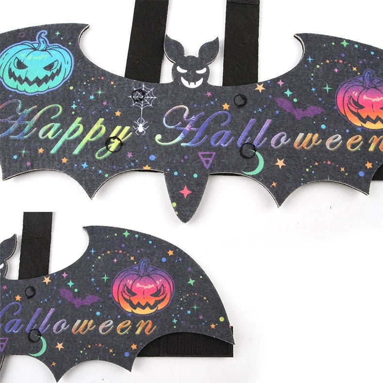 Halloween Pet Batwing Costume – Pumpkin & Ghost Bat Wings with Bell Options