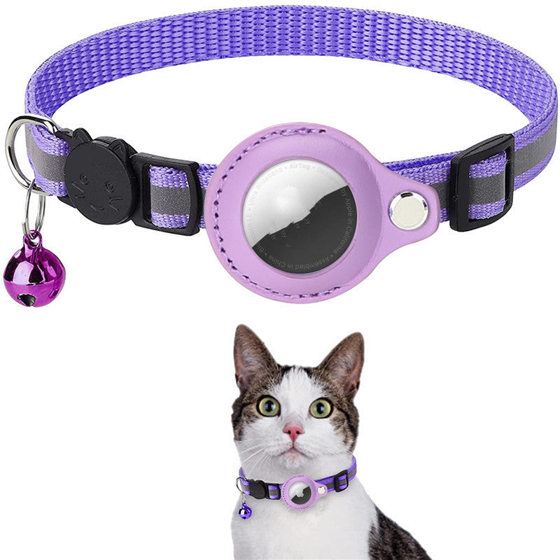 Reflective Waterproof Nylon AirTag Collar for Dogs & Cats – Breakaway Safety Buckle & Built-In Apple AirTag Holder
